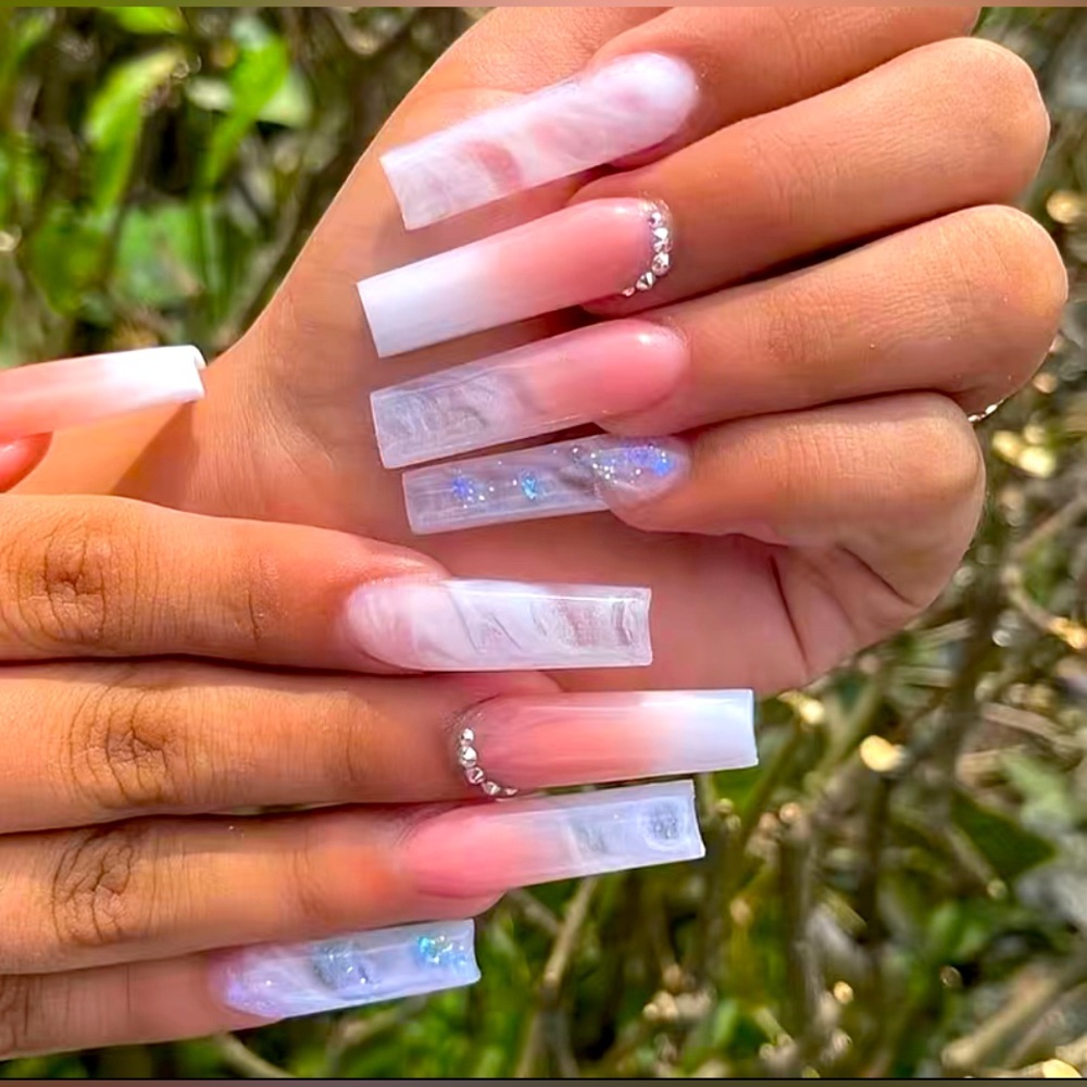 🍒🍒 XL Long Gem Press On Nails